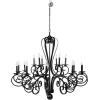 imageDeco 79 Metal Room Chandelier Antique Style 18 Light Ceiling Light with Scrolls Hanging Light 48quot x 18quot x 44quot Black