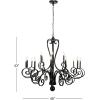 imageDeco 79 Metal Room Chandelier Antique Style 18 Light Ceiling Light with Scrolls Hanging Light 48quot x 18quot x 44quot Black
