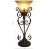 imageDeco 79 Metal Room Uplight Antique Style Decorative Lamps with Scrolls set of 2 Table Lamps 12quot x 12quot x 29quot Brown