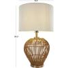 imageDeco 79 Rattan Handmade Room Table Lamp Woven Open Frame Accent Lamp with Gold Accents Lamp 16quot x 16quot x 28quot Brown