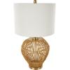 imageDeco 79 Rattan Handmade Room Table Lamp Woven Open Frame Accent Lamp with Gold Accents Lamp 16quot x 16quot x 28quot Brown
