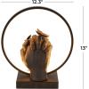 imageDeco 79 Resin Hands Room Table Lamp Holding Accent Lamp with Butterfly Accents Lamp 12quot x 6quot x 13quot Copper
