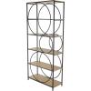 imageDeco 79 Wooden Storage Shelving Unit Diagonal Angled 6 Shelf Shelving Unit with Black Metal Frame Display Shelf 32quot x 13quot x 71quot BrownBlack