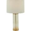 imageCosmoLiving by Cosmopolitan Tempered Glass Room Table Lamp Transparent Base Accent Lamp with Drum Shade Lamp 14quot x 14quot x 25quot Gold