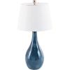 imageDeco 79 Ceramic Room Table Lamp Abstract Textured Accent Lamp with Drum Shade set of 2 Lamp 8quot x 8quot x 32quot Teal