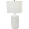 imageDeco 79 Ceramic Shell Room Table Lamp Embedded Accent Lamp with Drum Linen Shade Lamp 15quot x 15quot x 27quot WhiteWhite