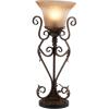imageDeco 79 Metal Room Uplight Antique Style Decorative Lamps with Scrolls set of 2 Table Lamps 12quot x 12quot x 29quot Brown