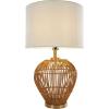 imageDeco 79 Rattan Handmade Room Table Lamp Woven Open Frame Accent Lamp with Gold Accents Lamp 16quot x 16quot x 28quot Brown