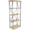 imageDeco 79 Wood Shelving Unit Rectangular 6 Level with Black Metal Ladder Frames 25quot x 19quot x 87quot Brown30 x 17 x 72