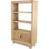 imageDeco 79 Wood Storage Shelving Unit 3 Shelf and 2 Door Shelving Unit with Natural Wood Grain and Texture Display Shelf 40quot x 16quot x 69quot Light BrownLight Brown