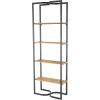 imageDeco 79 Wooden Storage Shelving Unit Diagonal Angled 6 Shelf Shelving Unit with Black Metal Frame Display Shelf 32quot x 13quot x 71quot BrownBlack