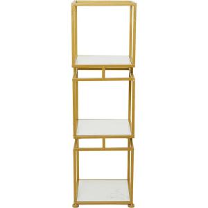 imageDeco 79 Marble Cube Shelving Unit with 4 Marble Shelves 14quot x 14quot x 62quot Gold12 x 12 x 39