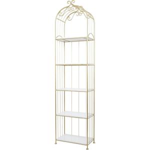 imageDeco 79 Marble Cube Shelving Unit with 4 Marble Shelves 14quot x 14quot x 62quot Gold20L x 12W x 79H