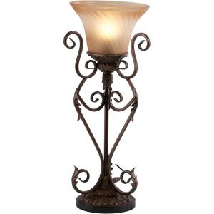 imageDeco 79 Metal Room Uplight Antique Style Decorative Lamps with Scrolls set of 2 Table Lamps 12quot x 12quot x 29quot Brown