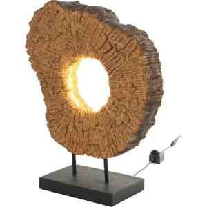 imageDeco 79 Resin Room Table Lamp Live Edge Accent Lamp with Round Cutout and Black Base Lamp 14quot x 6quot x 18quot Brown