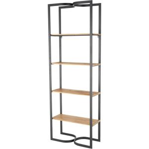 imageDeco 79 Wooden Storage Shelving Unit Diagonal Angled 6 Shelf Shelving Unit with Black Metal Frame Display Shelf 32quot x 13quot x 71quot BrownBlack