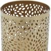 imageDeco 79 Metal Cylinder Pencil Cup with Laser Carved Floral Design 4quot x 4quot x 4quot Gold