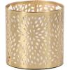 imageDeco 79 Metal Cylinder Pencil Cup with Laser Carved Floral Design 4quot x 4quot x 4quot Gold