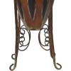 imageDeco 79 Metal Decorative Vase Tall Centerpiece Vase with Attached Metal Stand and Intricate Design Flower Vase for Home Decoration 9quot x 9quot x 27quot Brown