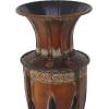 imageDeco 79 Metal Decorative Vase Tall Centerpiece Vase with Attached Metal Stand and Intricate Design Flower Vase for Home Decoration 9quot x 9quot x 27quot Brown
