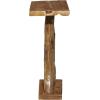 imageDeco 79 Teak Wood Live Edge Tree Stump Console Table with Clear Glass Top 49quot x 16quot x 32quot BlackBrown