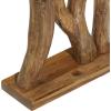 imageDeco 79 Teak Wood Live Edge Tree Stump Console Table with Clear Glass Top 49quot x 16quot x 32quot BlackBrown