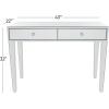 imageDeco 79 Wood Mirrored 2 Drawers Console Table 43quot x 22quot x 32quot Silver