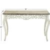 imageDeco 79 Wood Scroll Console Table Intricately Carved with Brown Wood Top 46quot x 15quot x 30quot White