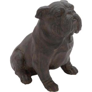imageDeco 79 Polystone Bulldog Decorative Sculpture Distressed Sitting Home Decor Statue Accent Figurine 10quot x 7quot x 11quot Brown