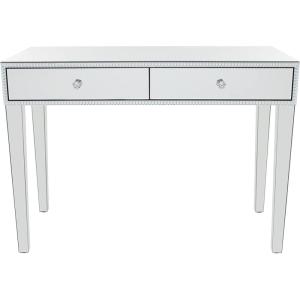 imageDeco 79 Wood Mirrored 2 Drawers Console Table 43quot x 22quot x 32quot Silver