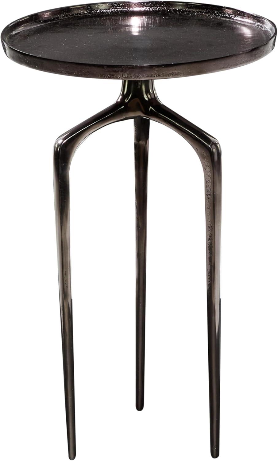 imageDeco 79 Aluminum Metal Side End Accent Table Tray Inspired Top End Table with 3 Tripod Legs Side Table 13quot x 13quot x 22quot GoldBlack