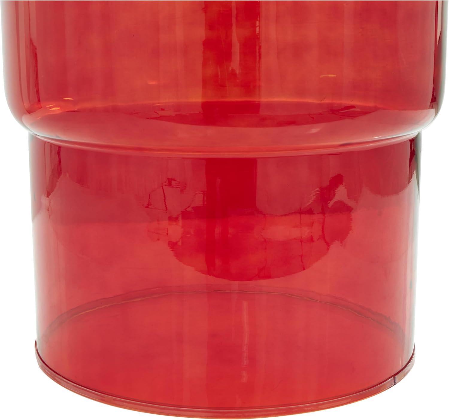 imageDeco 79 Glass Side End Accent Table Modern End Table Side Table 16quot x 16quot x 19quot Red