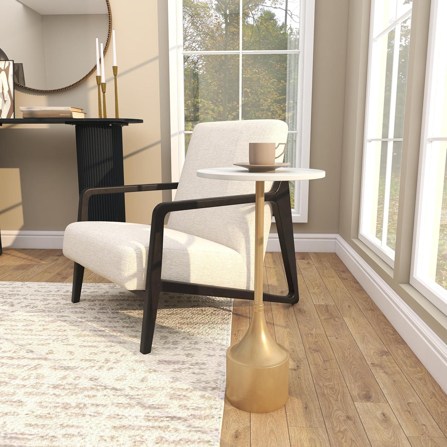 imageDeco 79 Metal Side End Accent Table End Table with Marble Top Side Table 13quot x 13quot x 25quot GoldSide Table 13 x 13 x 25