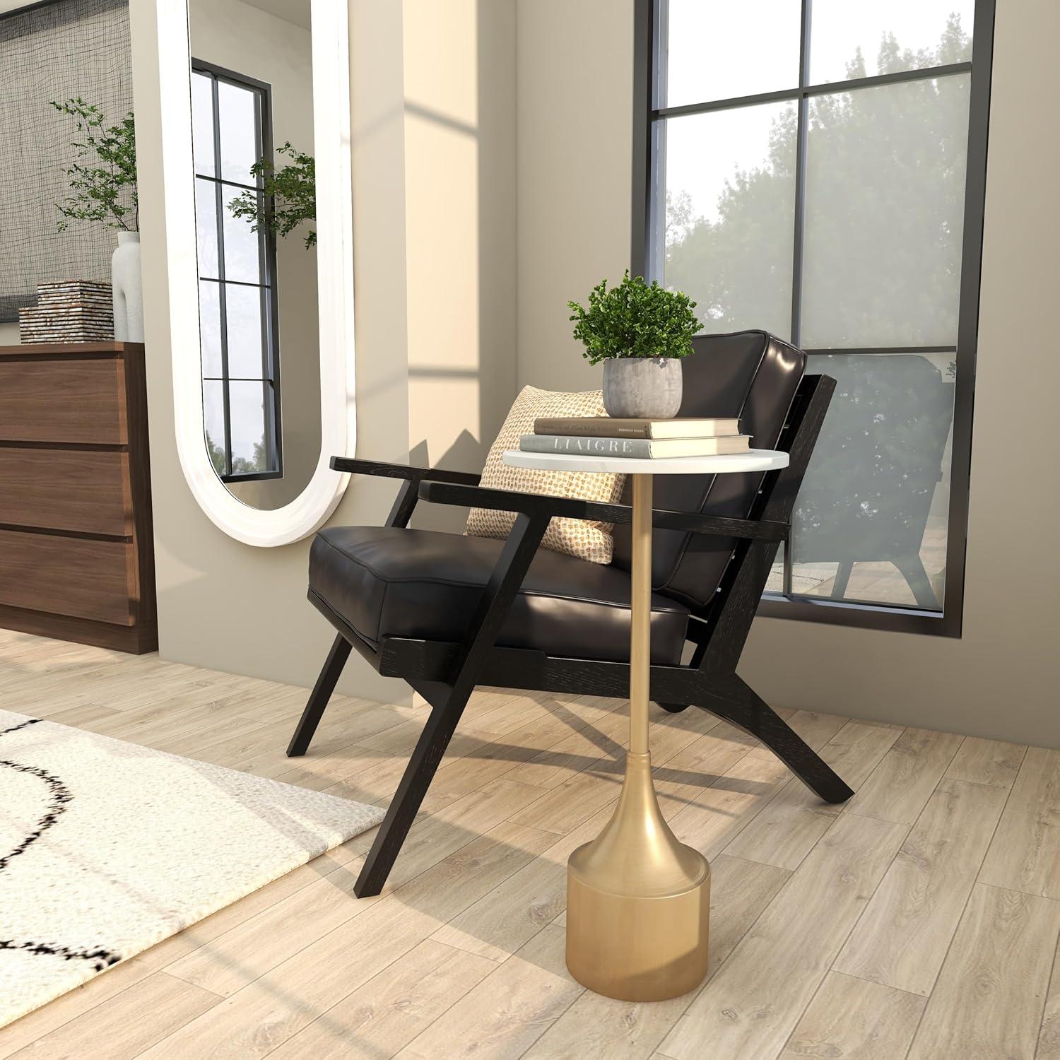 imageDeco 79 Metal Side End Accent Table End Table with Marble Top Side Table 13quot x 13quot x 25quot GoldSide Table 13 x 13 x 25