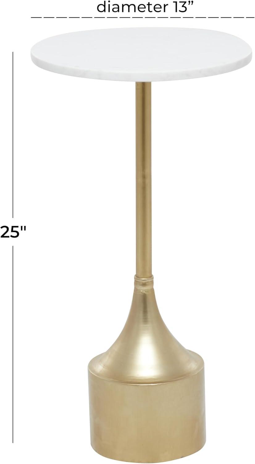 imageDeco 79 Metal Side End Accent Table End Table with Marble Top Side Table 13quot x 13quot x 25quot GoldSide Table 13 x 13 x 25