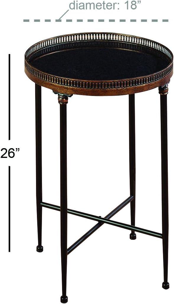 imageDeco 79 Metal Side End Accent Table End Table with Tray Top Side Table 18quot x 18quot x 26quot BlackBlack