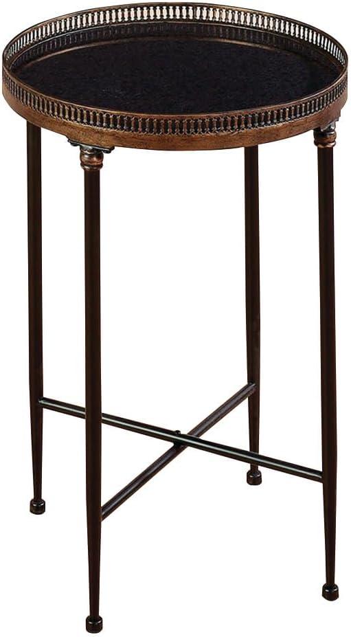 imageDeco 79 Metal Side End Accent Table End Table with Tray Top Side Table 18quot x 18quot x 26quot BlackBlack