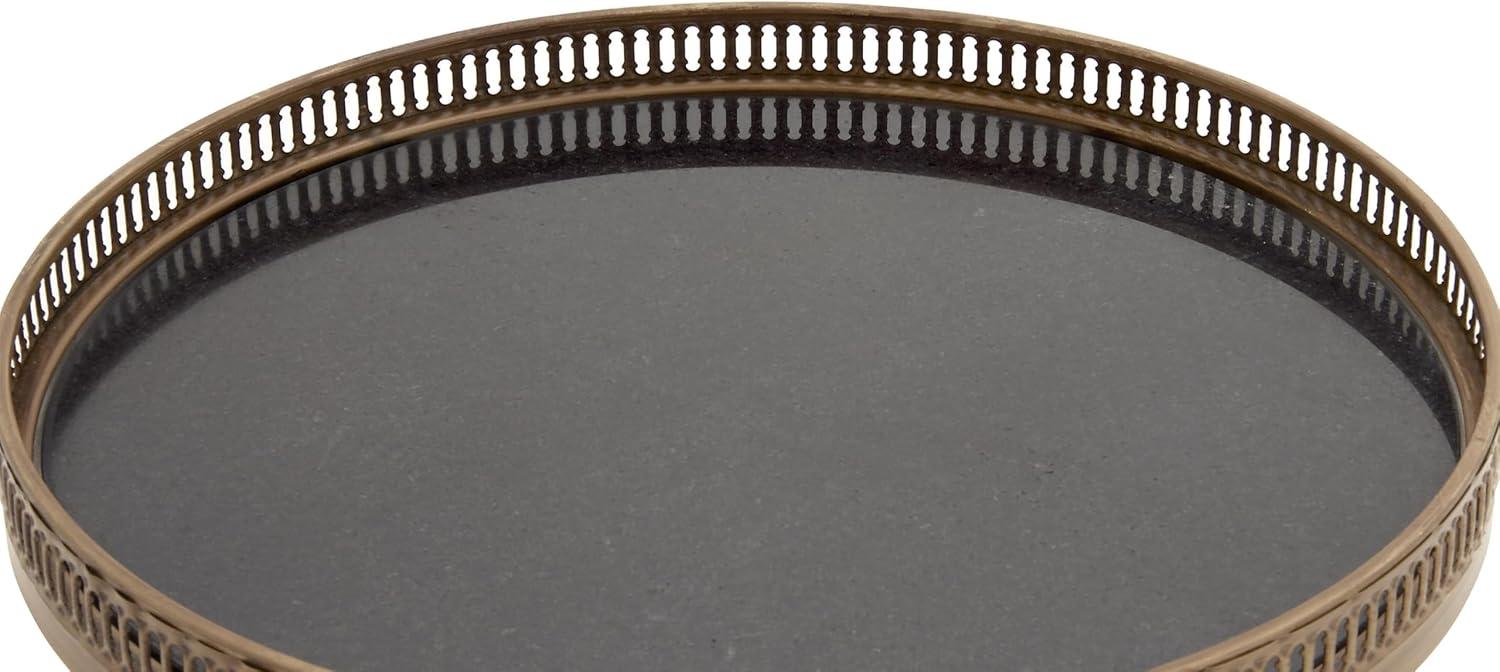 imageDeco 79 Metal Side End Accent Table End Table with Tray Top Side Table 18quot x 18quot x 26quot BlackBlack