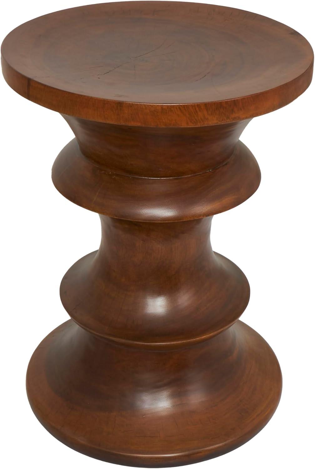 imageDeco 79 Wood Geometric Handmade Side End Accent Table End Table Side Table 16quot x 16quot x 22quot Brown