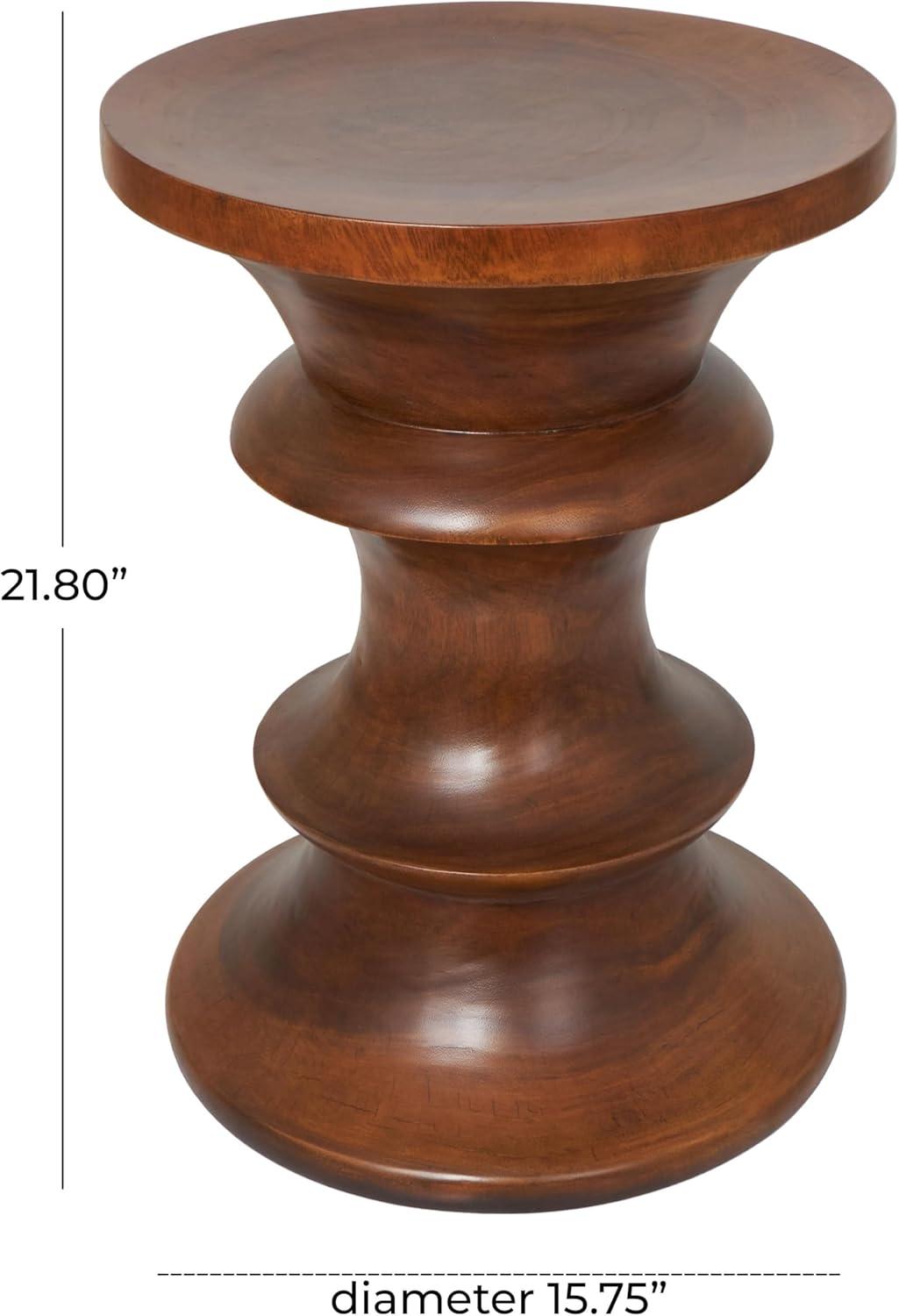 imageDeco 79 Wood Geometric Handmade Side End Accent Table End Table Side Table 16quot x 16quot x 22quot Brown