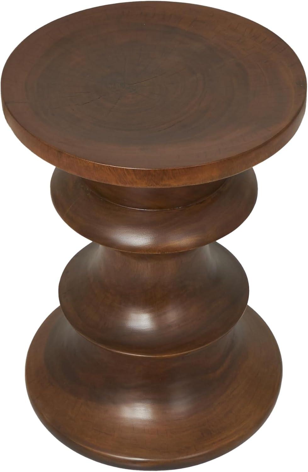 imageDeco 79 Wood Geometric Handmade Side End Accent Table End Table Side Table 16quot x 16quot x 22quot Brown