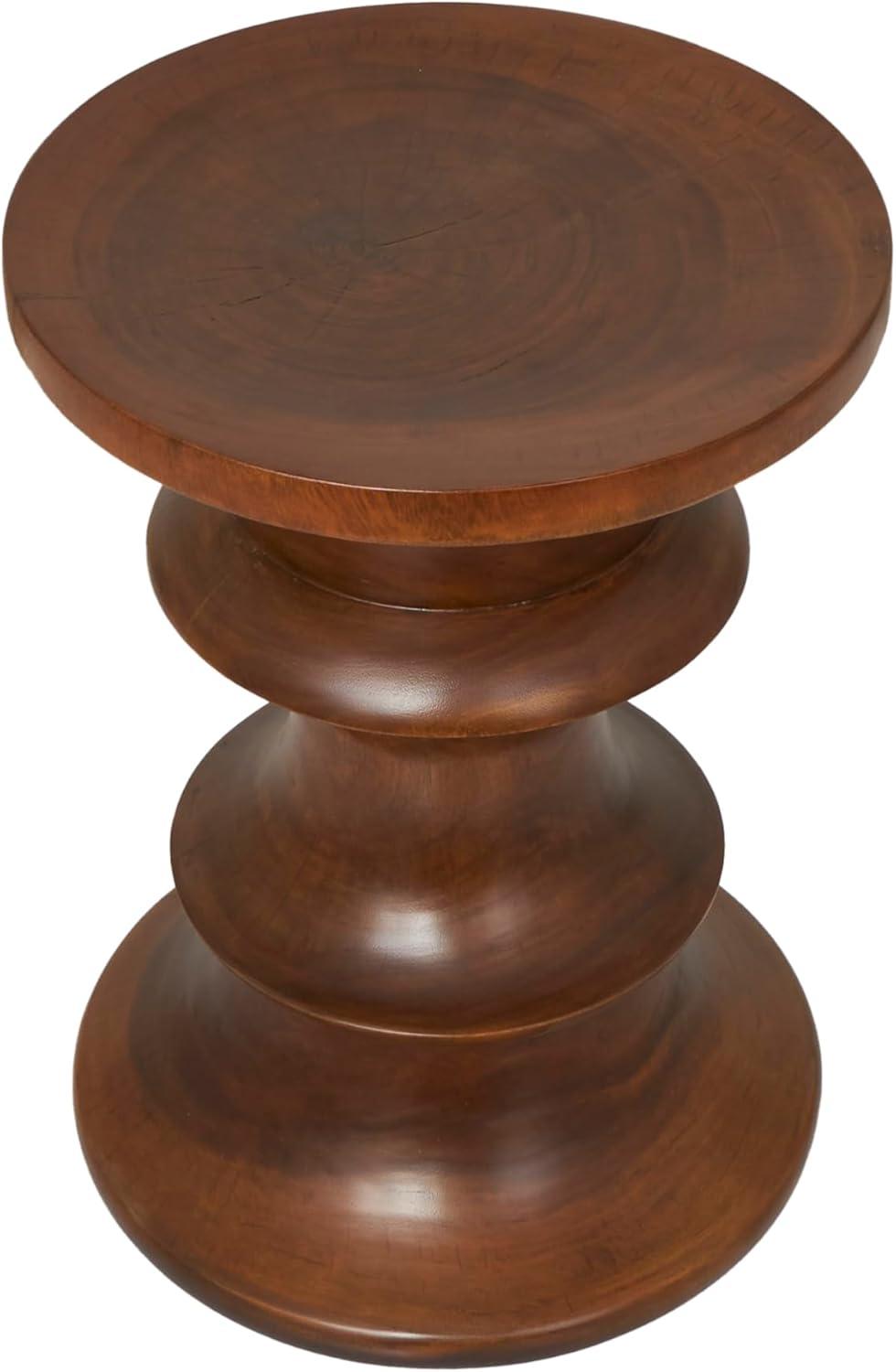 imageDeco 79 Wood Geometric Handmade Side End Accent Table End Table Side Table 16quot x 16quot x 22quot Brown