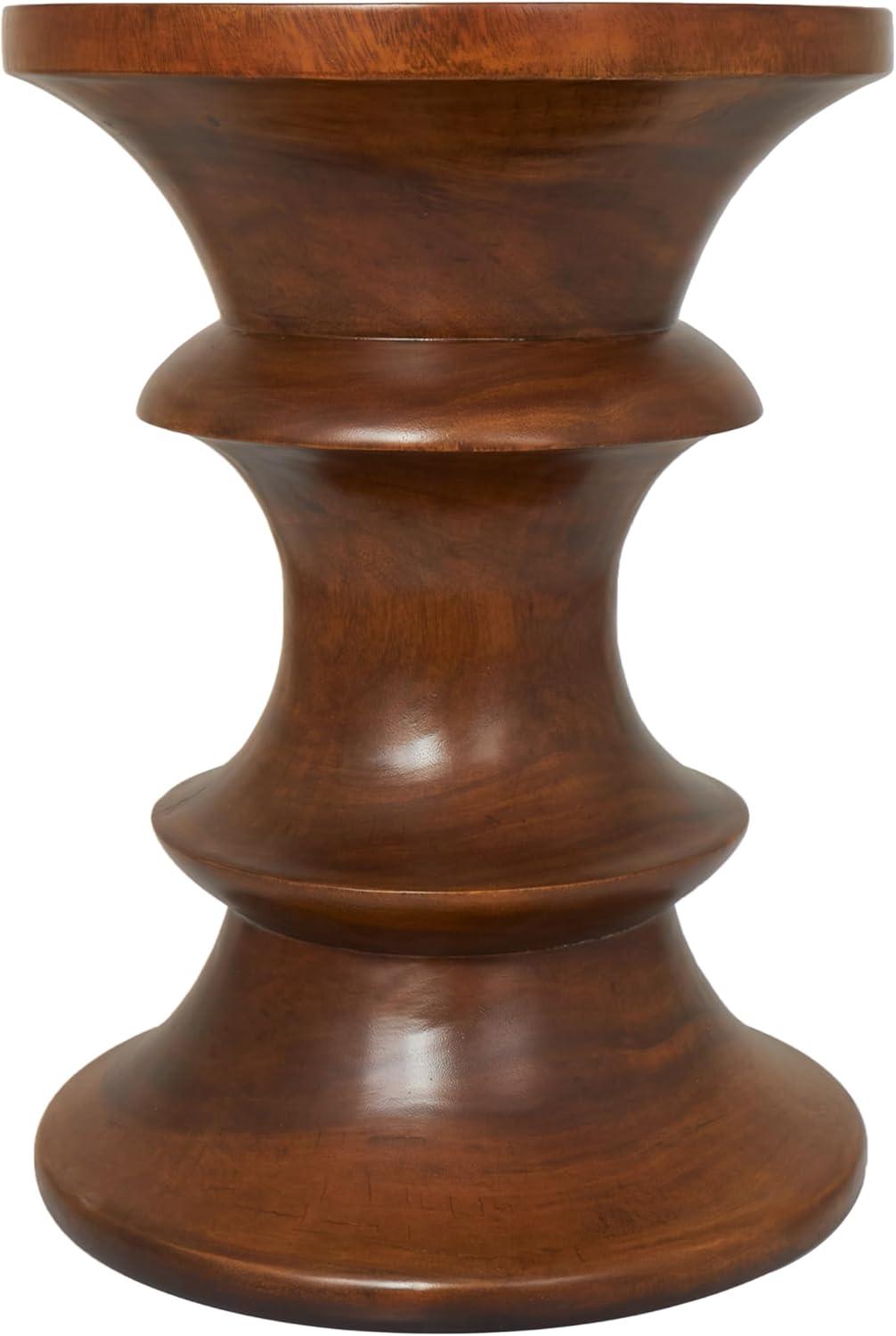 imageDeco 79 Wood Geometric Handmade Side End Accent Table End Table Side Table 16quot x 16quot x 22quot Brown