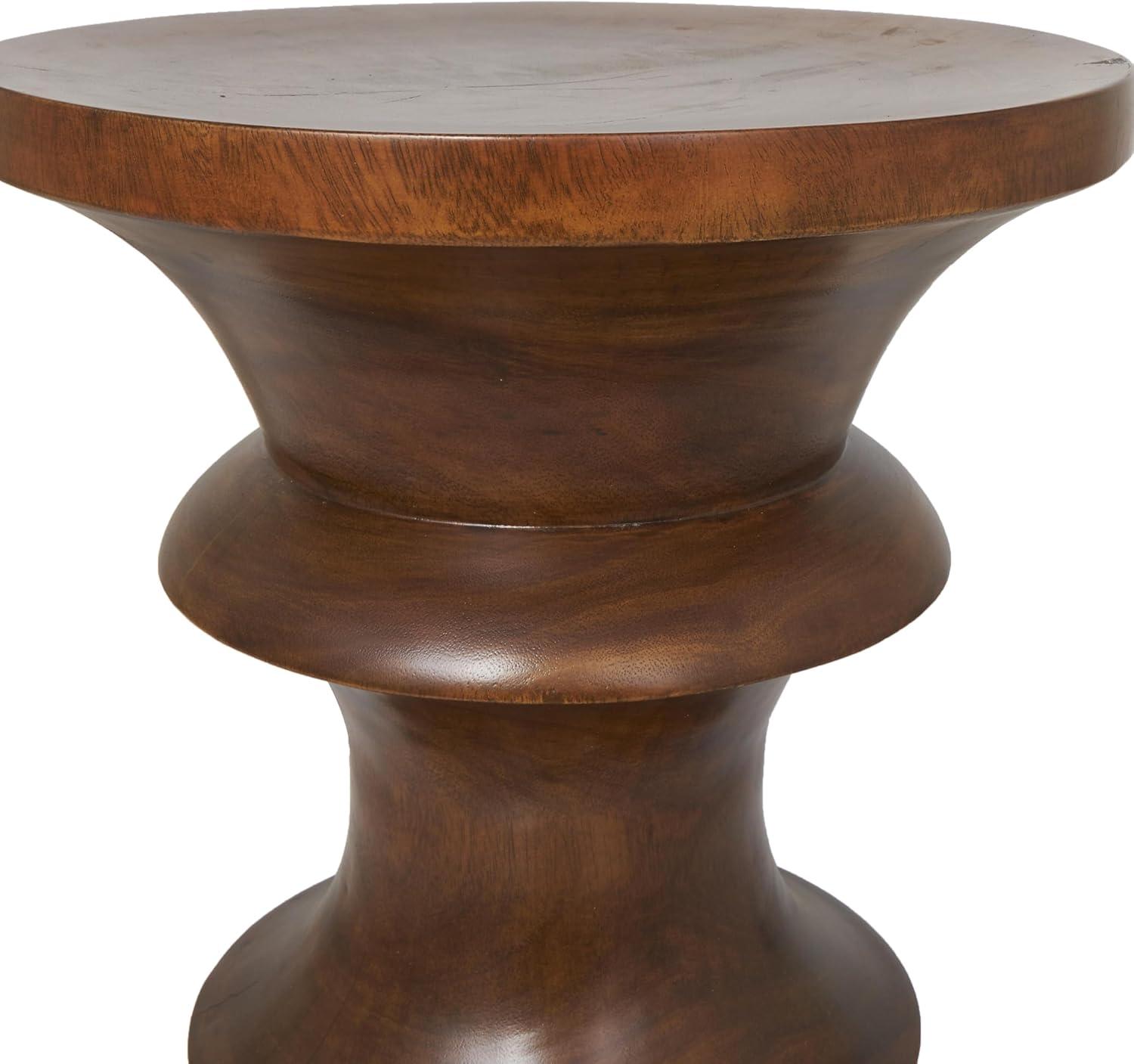 imageDeco 79 Wood Geometric Handmade Side End Accent Table End Table Side Table 16quot x 16quot x 22quot Brown