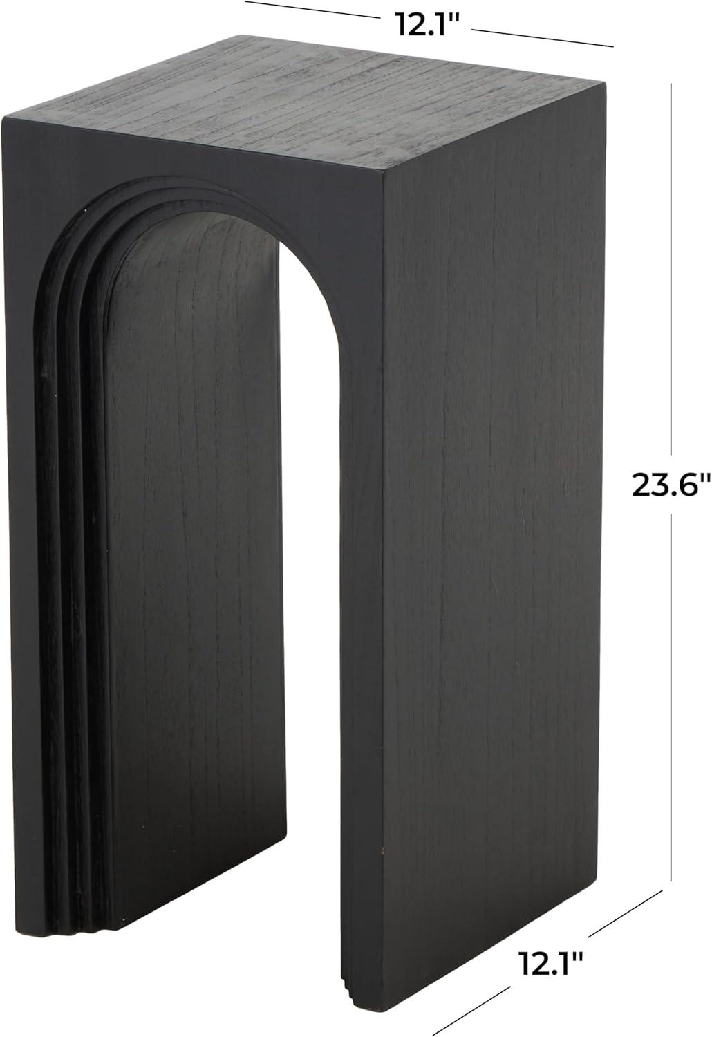 imageDeco 79 Wood Side End Accent Table Cutout Arch End Table Side Table 12quot x 12quot x 24quot Black