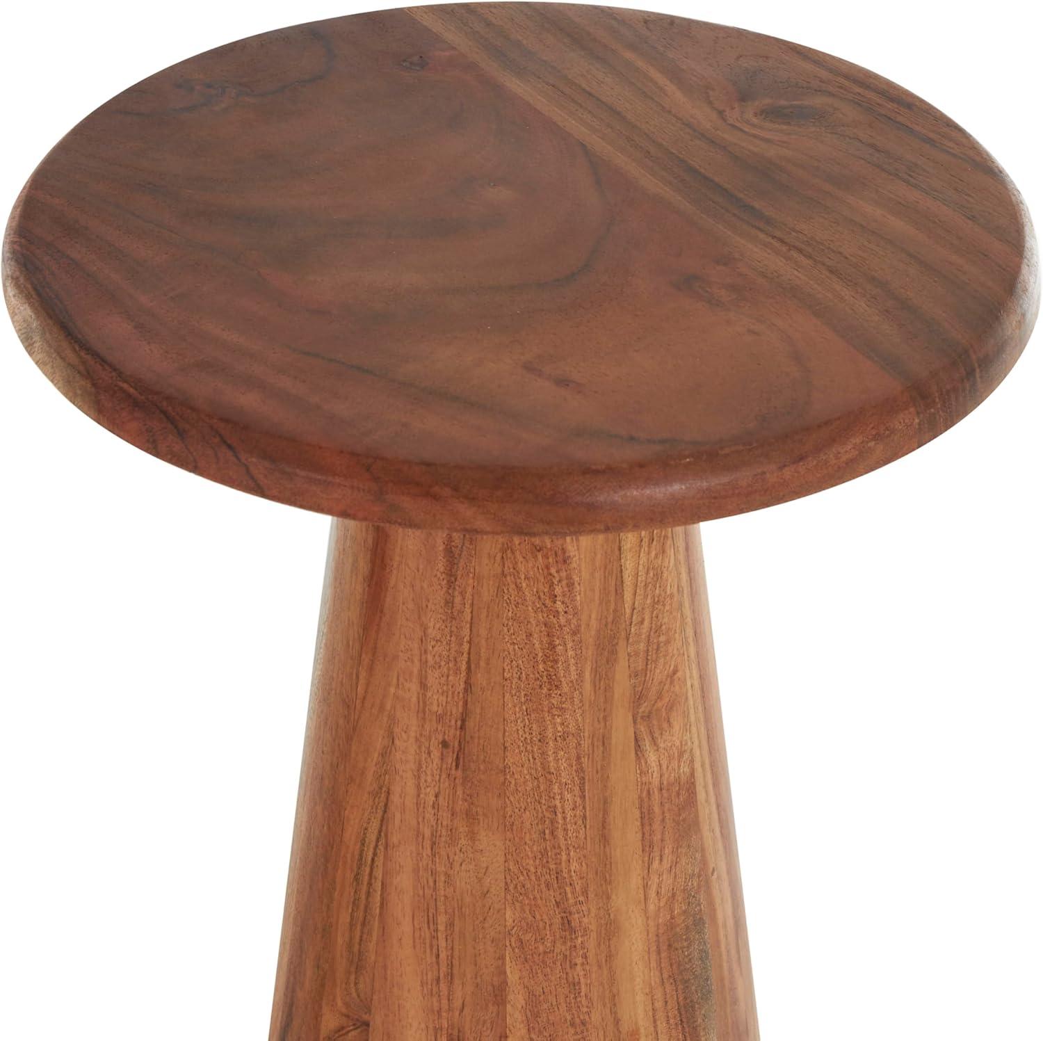 imageDeco 79 Wood Side End Accent Table End Table with Natural Wood Grains and Cone Shaped Bases Set of 3 Side Table 24quot 20quot 18quot H Brown