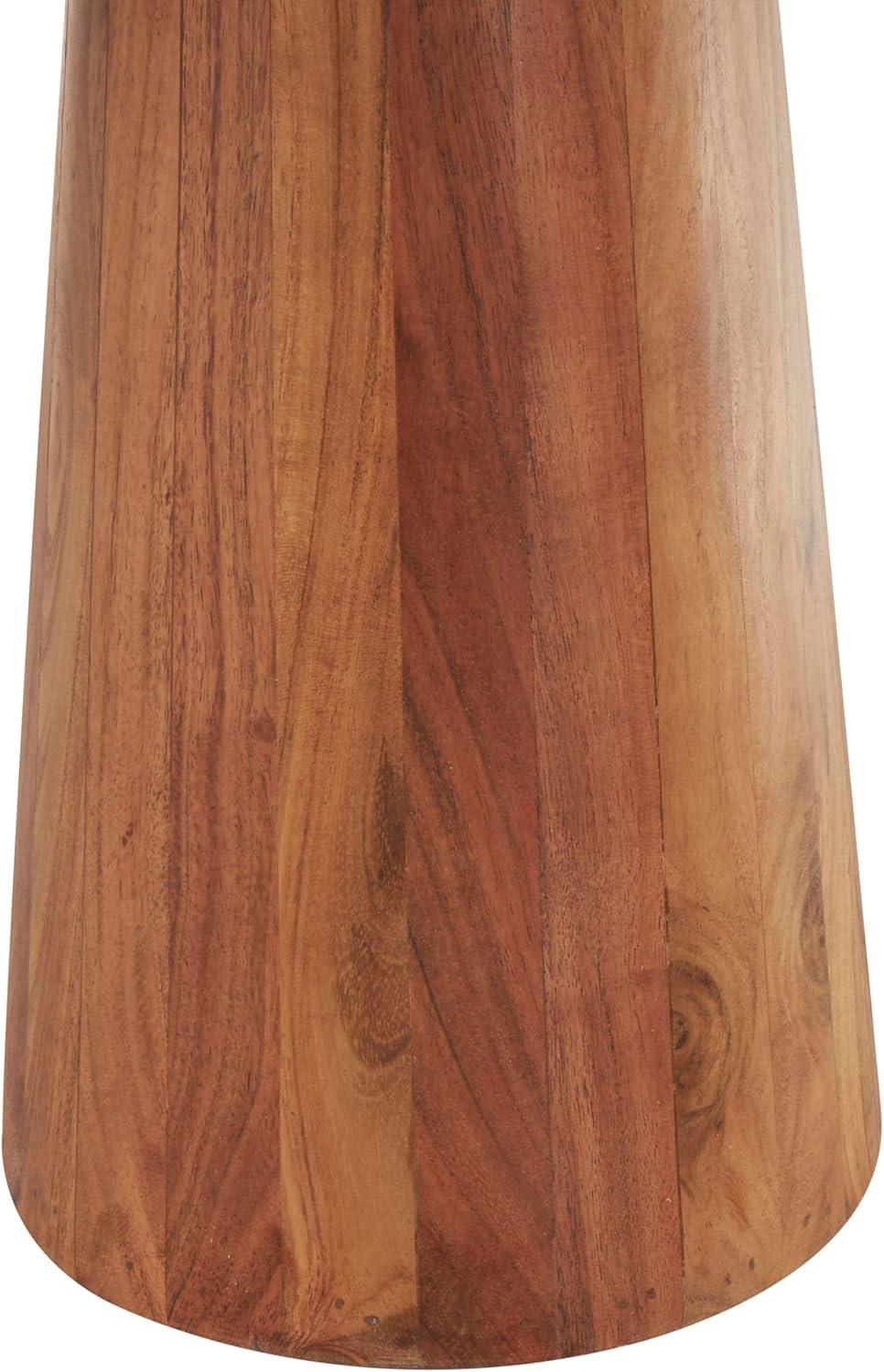 imageDeco 79 Wood Side End Accent Table End Table with Natural Wood Grains and Cone Shaped Bases Set of 3 Side Table 24quot 20quot 18quot H Brown