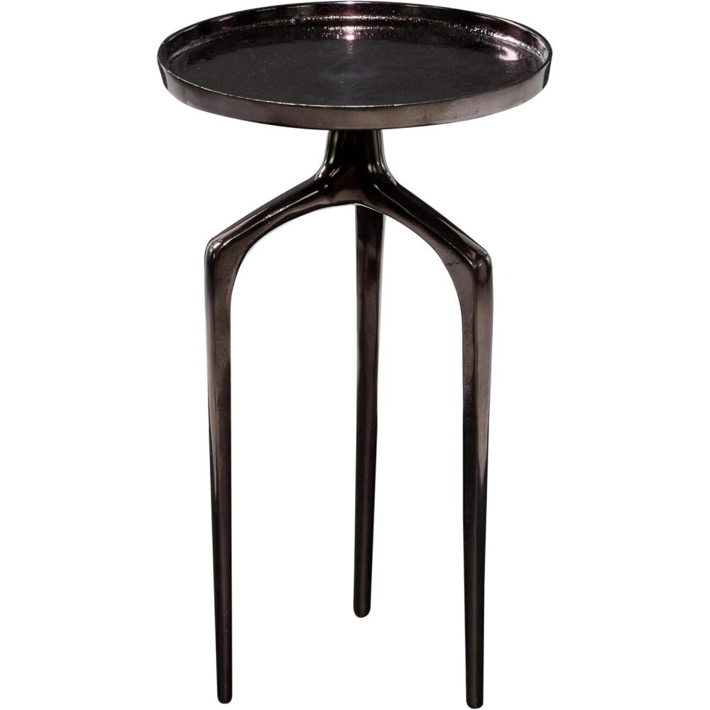imageDeco 79 Aluminum Metal Side End Accent Table Tray Inspired Top End Table with 3 Tripod Legs Side Table 13quot x 13quot x 22quot GoldBlack