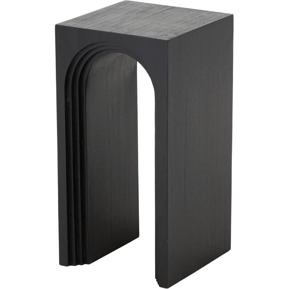 imageDeco 79 Wood Side End Accent Table Cutout Arch End Table Side Table 12quot x 12quot x 24quot Black