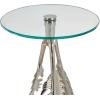 imageDeco 79 Aluminum Metal Leaf Side End Accent Table End Table with Tripod Legs and Tempered Glass Top Set of 3 Side Table 24quot 23quot 20quot H Silver